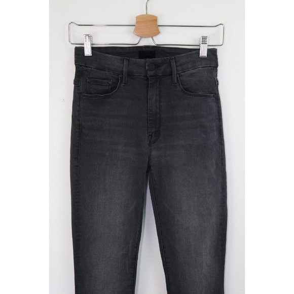 Mother High Waisted Looker Ankle Fray Skinny Jeans Lighting Up Lanterns Grey 24 - Picture 7 of 11